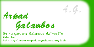 arpad galambos business card